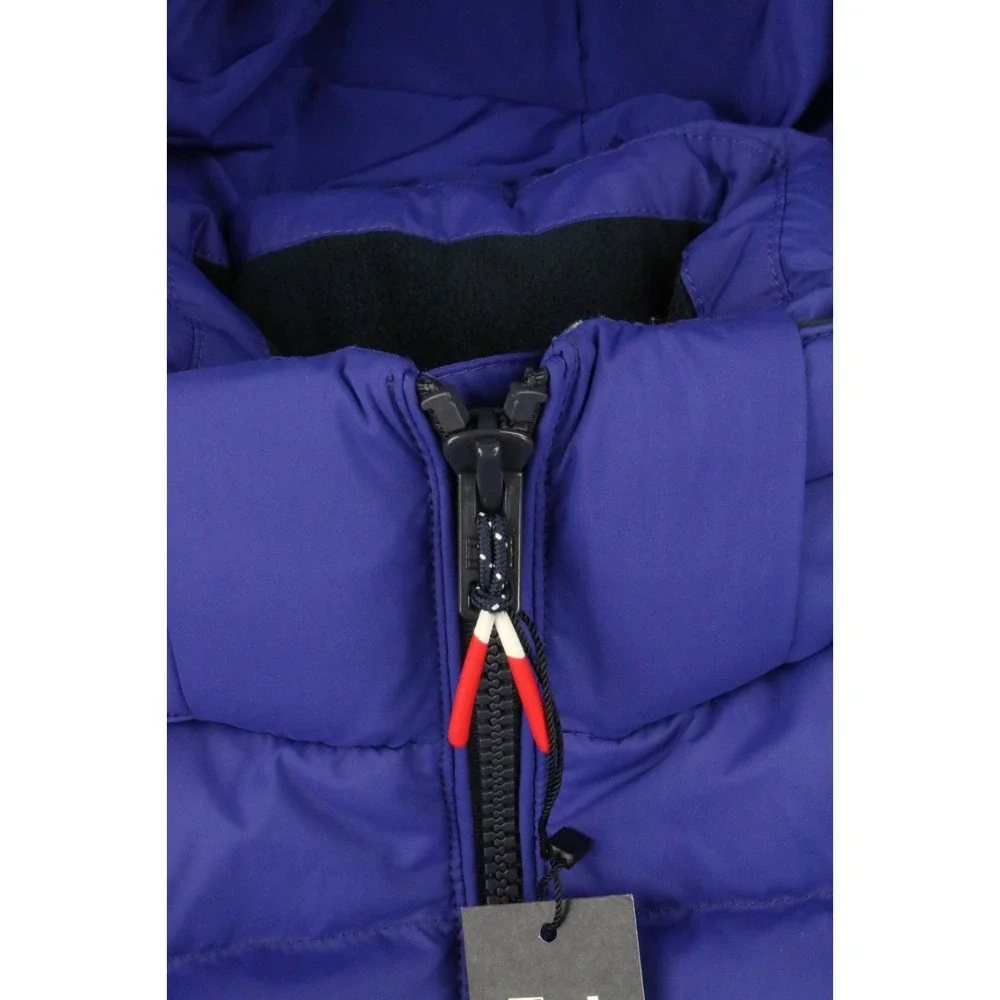 Tommy Jeans Tommy Hilfiger Mens Hooded Down Jacket Blue Sz XS Embroidery Elastic
